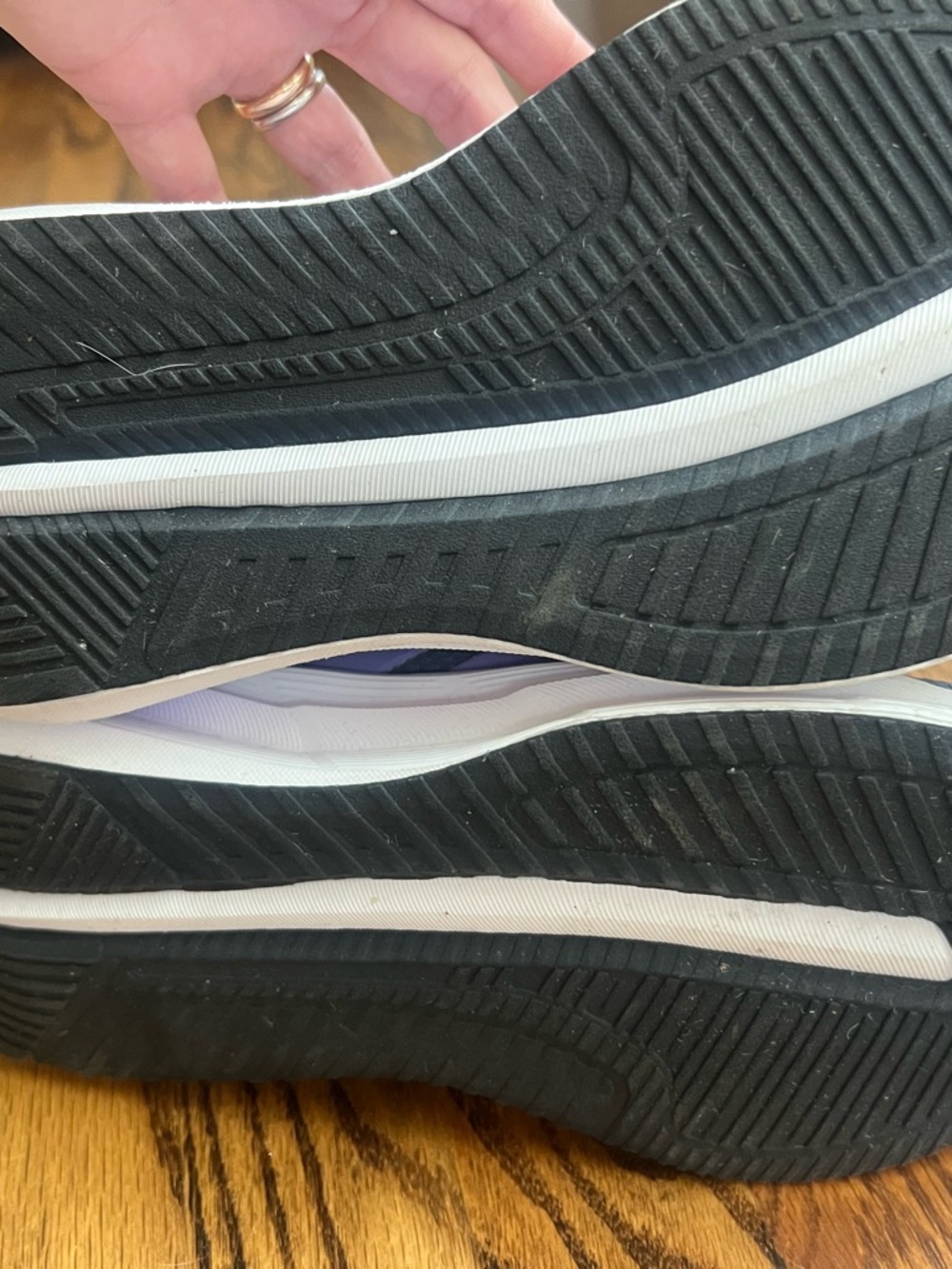 adidas Grey Athletic Shoes with Lavender Stripes - worn once! - Picture 6 of 7